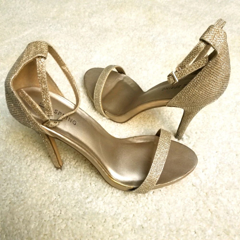 Call it Spring Sparkling Gold Heels